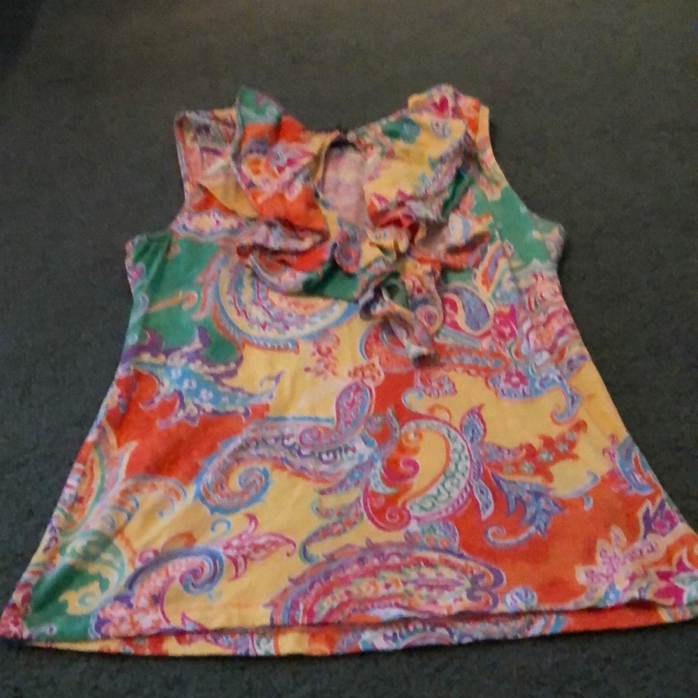 Sleeveless colorful shirt by Lauren Petite